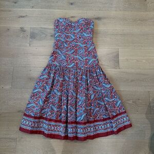 Veronica Beard Sweetheart multi color drop waist dress | Size 4